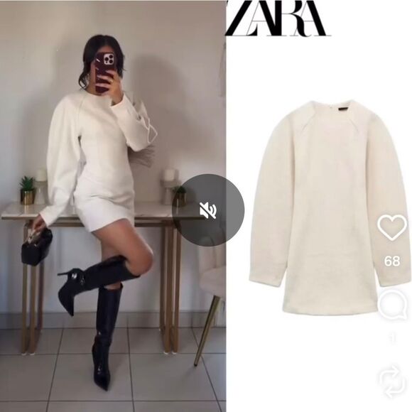 NWT ZARA VOLUMINOUS SLEEVE DRESS - Picture 13 of 15